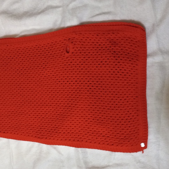 PURE & Co. Wrap Shawl Tangerine Color Knit 3-Button One Size 100% Cotton - Picture 6 of 7